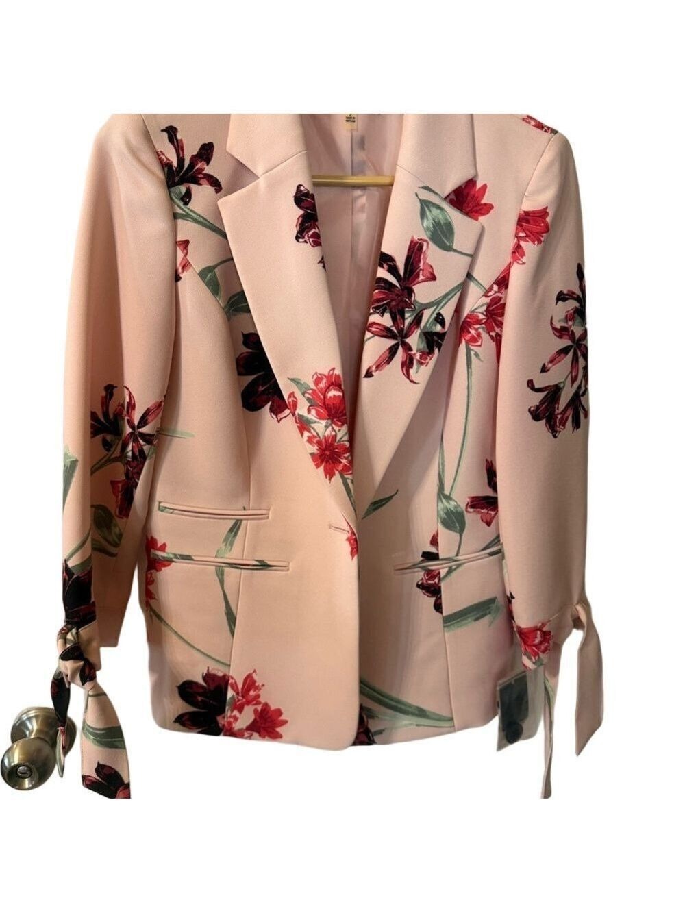 Nine West Pink Floral Blazer Quiet Luxury